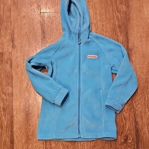 Columbia Kids Blue Fleece Hoodie Size 6 Outwear Jacket Coat Turquoise Soft